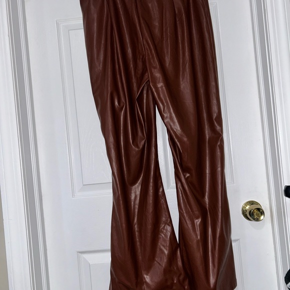 Brown Faux Leather Pants - Picture 8 of 10